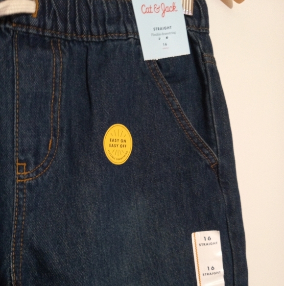 Cat & Jack long sleeve top with pull on denim pants Set Boys size 14/16 - Picture 7 of 10